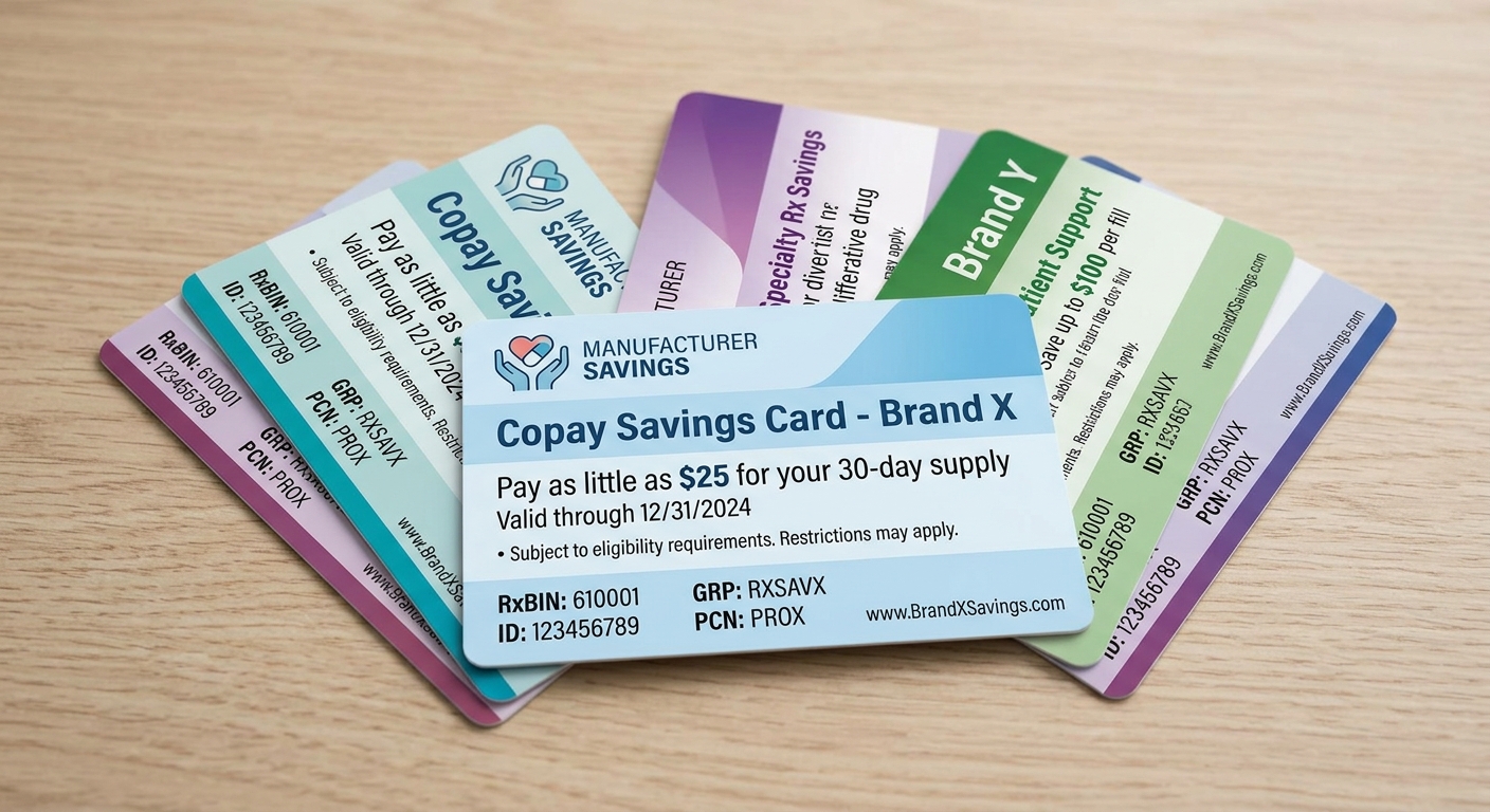 An example of how a manufacturer savings card should look like.